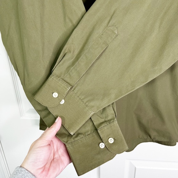 Van Heusen Long Sleeve Poplin Button Down Shirt Olive Men’s Sz XXL - Picture 6 of 8